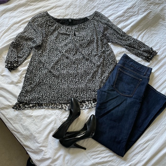 Tribal leopard print blouse. US L - Picture 3 of 5